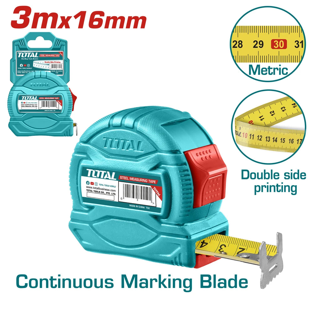 Steel Measuring Tape 3mx16mm - TOTAL