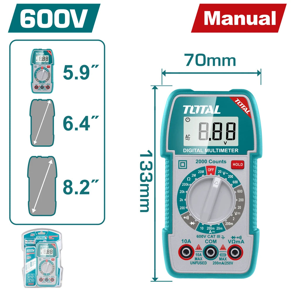 Digital Multimeter TRUR RMS 2000 counts - TOTAL