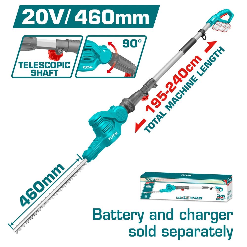 Cordless Pole Hedge Trimmer 20V (Tool Only) - TOTAL