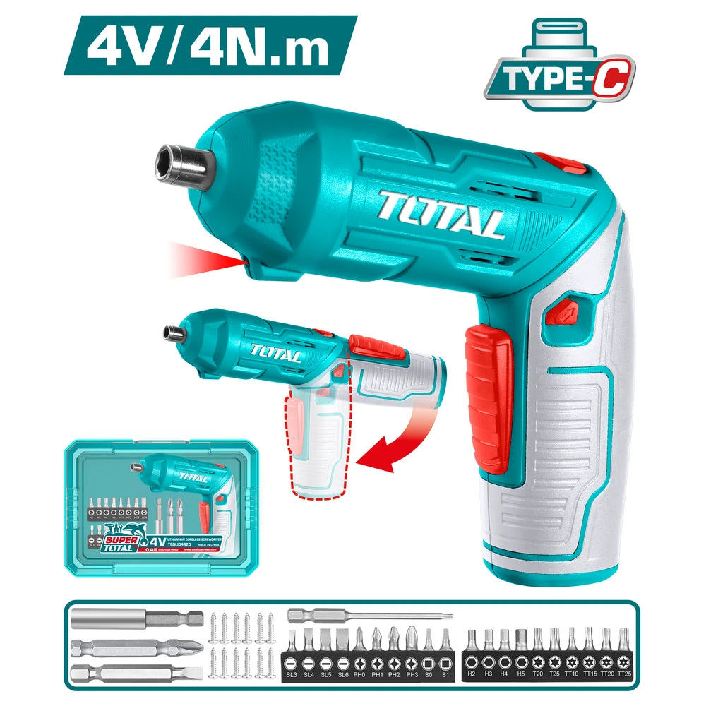 Cordless Screwdriver 4V 4Nm 4N.m - TOTAL