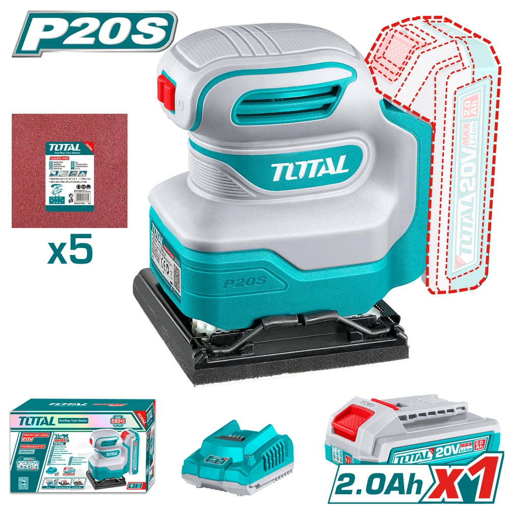 Cordless Sheet Sander 20V with Battery - TOTAL