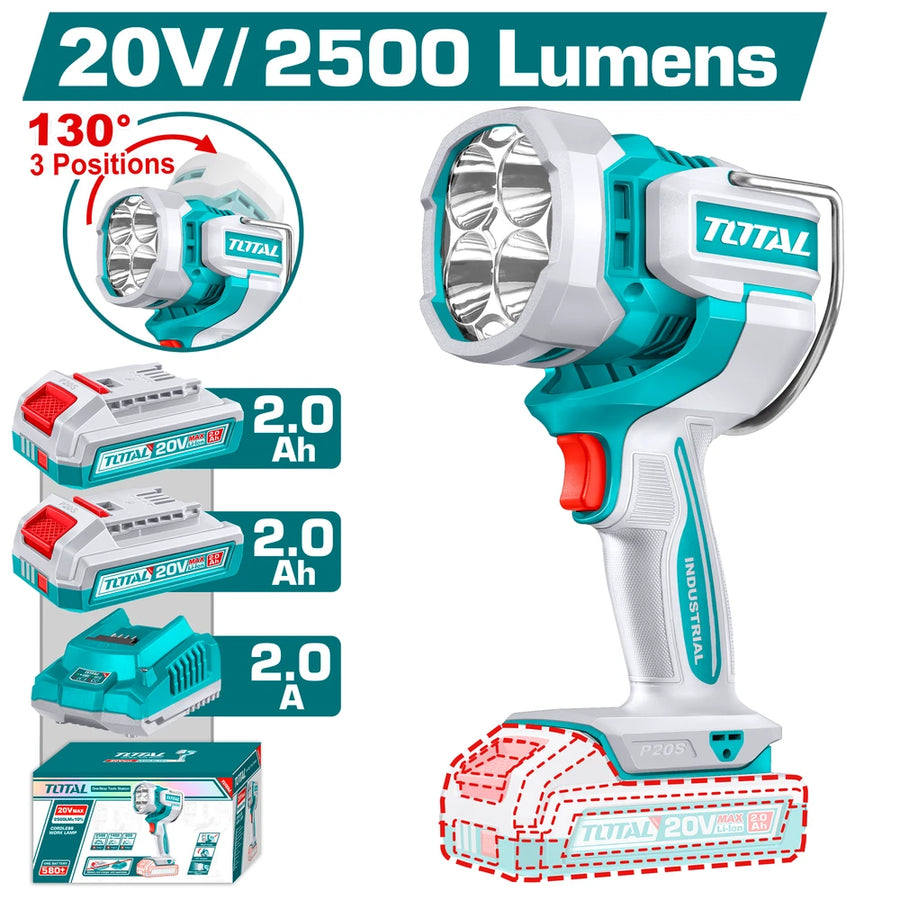 Cordless Work Lamp 20V with Battery - TOTAL