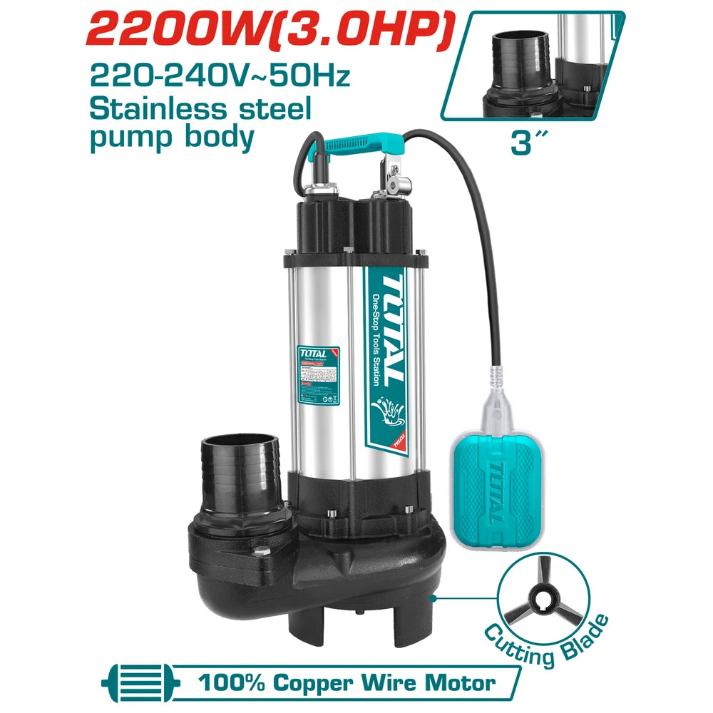 Sewage Submersible Pump 2200W - TOTAL
